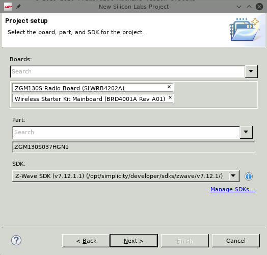dialog to create project